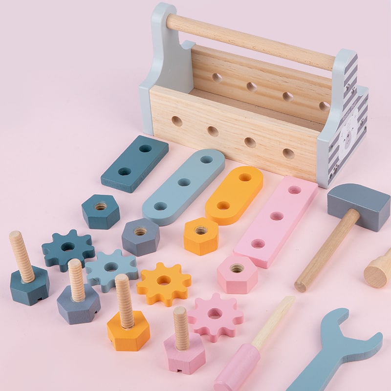 Caisse d'outils en bois pour bébé - Montessori