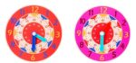 children's color clock h red pink