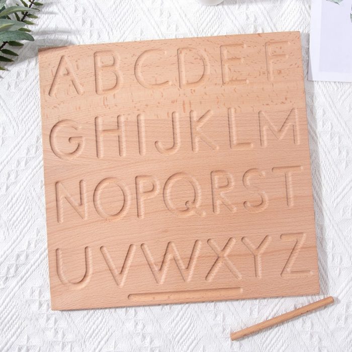 wooden tray montessori letters
