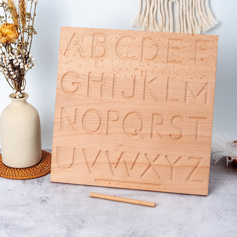 wooden tray montessori lettering