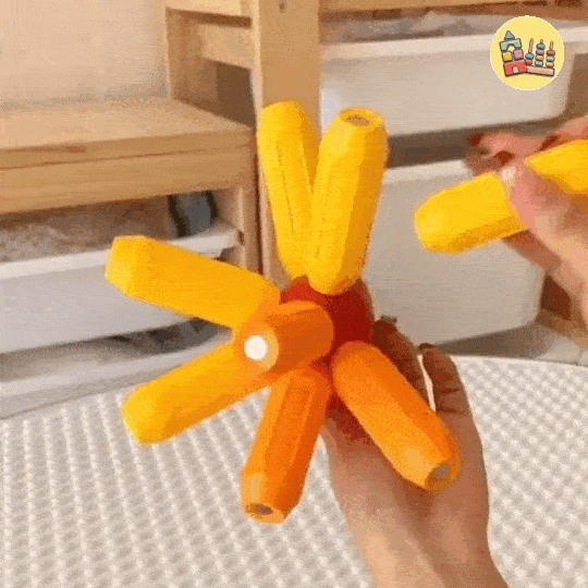 Gif of various creations with Magnetic Building Blocks