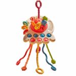 A sensory baby toy with lots of colourful buttons.