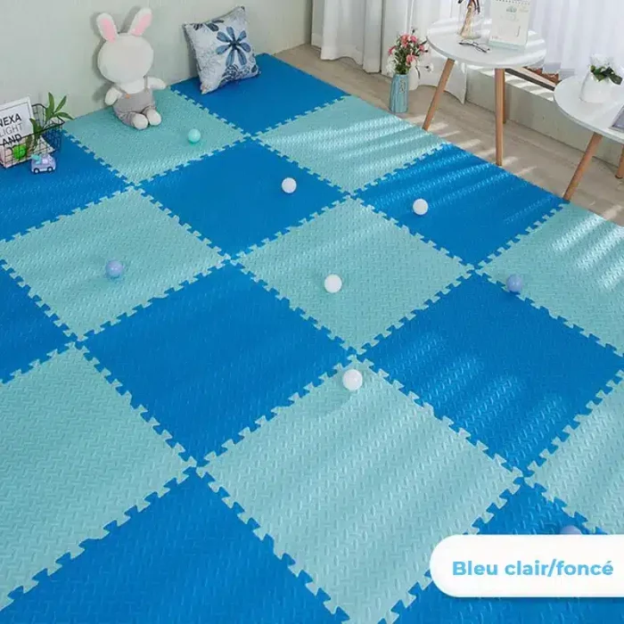 A Two-Color Thick Baby Floor Mat in a child's bedroom.