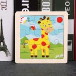 An Animal Wooden Puzzle with a giraffe on it.