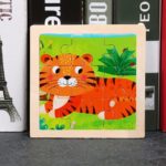 An Animal Wooden Puzzle with a tiger on it.