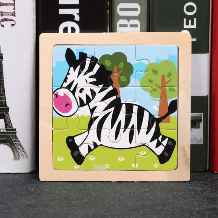 Un Puzzle en Bois Animaux avec un zèbre.