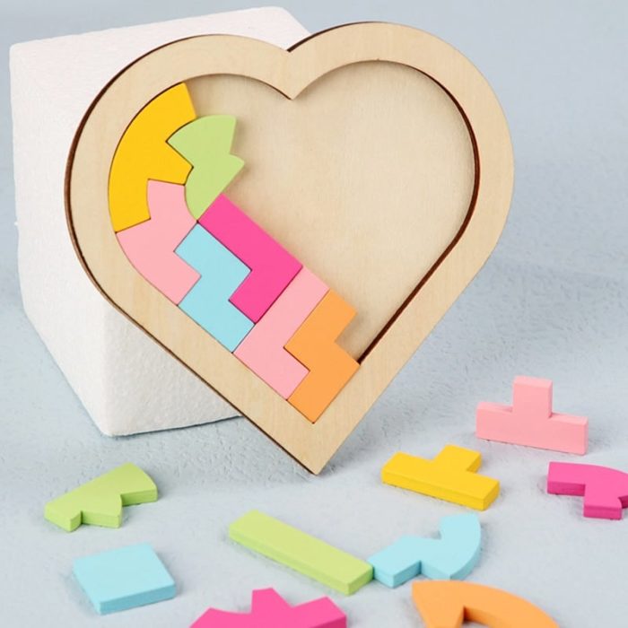 colorful heart tangram