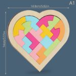 Un puzzle Tangram Coeur Coloré en forme de coeur.