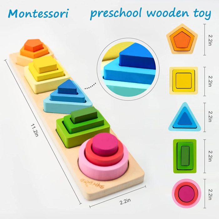 Sorting Game for Children - Wooden Shapes.