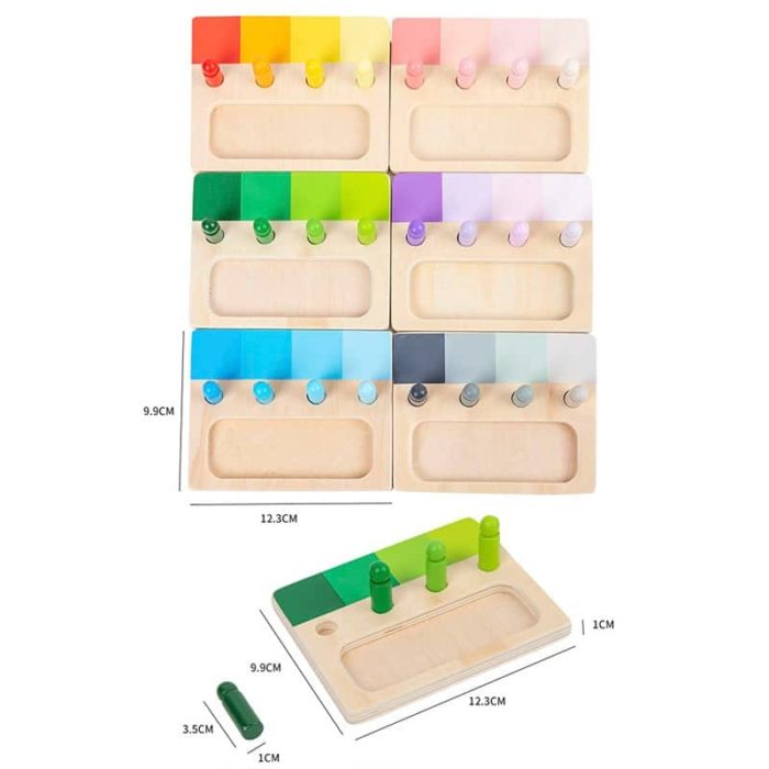 Ein Set aus Holzspielsteinen - Farben zusammensetzen zum Zusammensetzen von Farben.