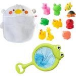 A set of Floating Animal Bath Toys featuring frogs as floating animal friends.