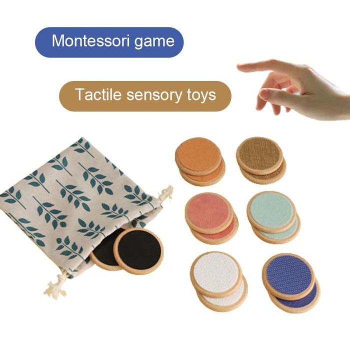 Ein Set aus Holzspielzeug Sensorisches Pad-Spielzeug.