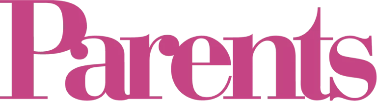 Un logo rose avec le mot parents, représentant une maison chaleureuse et accueillante pour les familles.