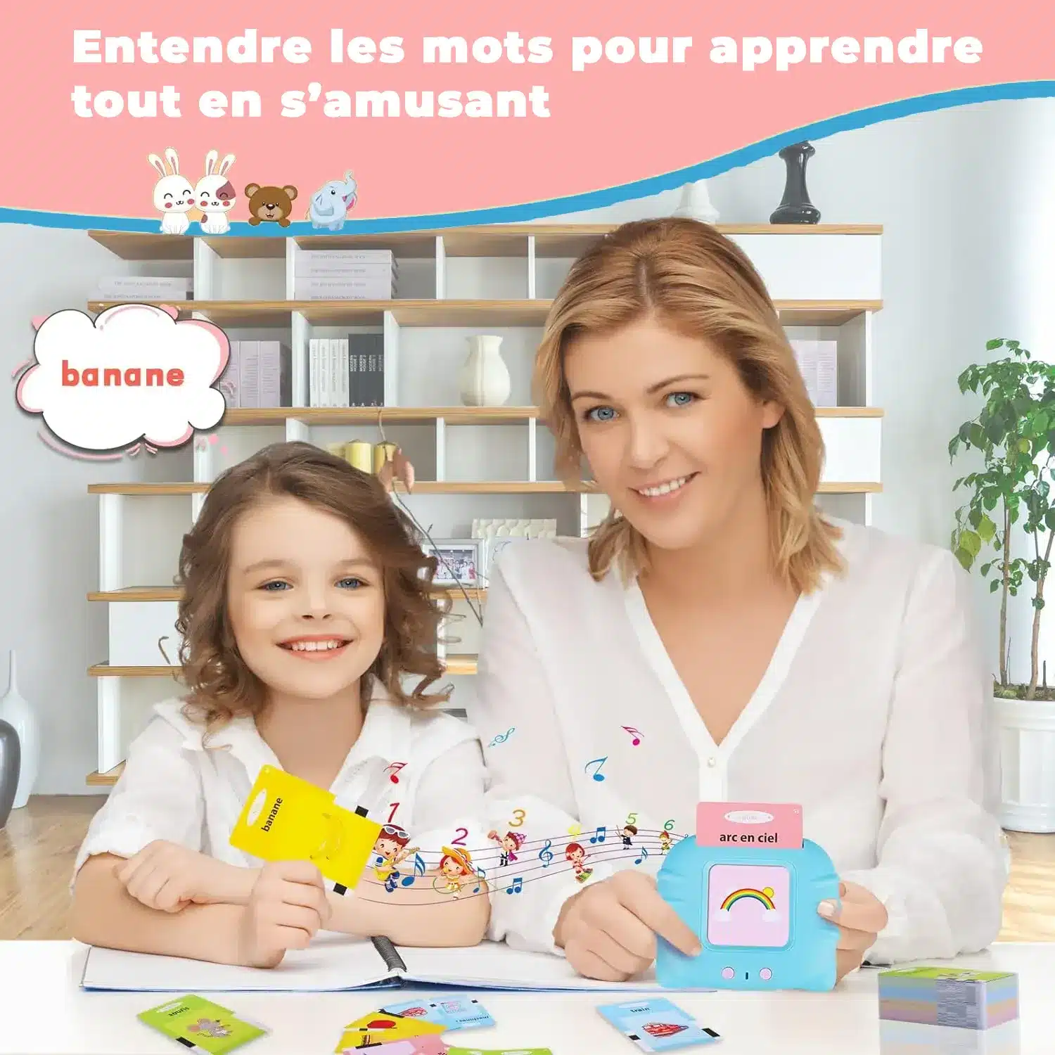 Carte Flash Parlante Francais Educatif Jeux 1 2 3 Ans Montessori Carte  Parlante en Français Cartes