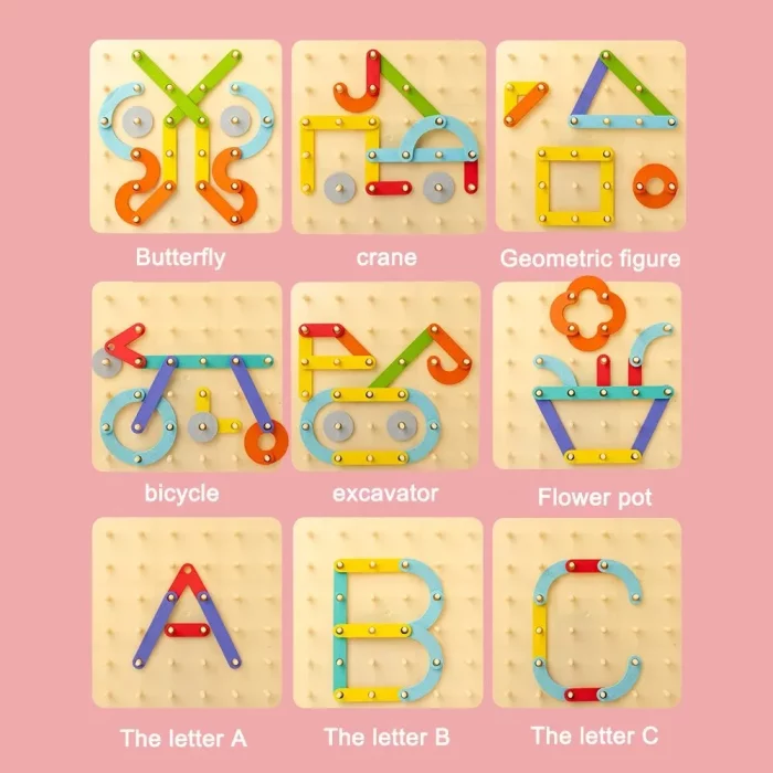 Puzzles d'alphabet et de formes pour enfants, un Jeu de construction Montessori à forme variable - Image à copier.