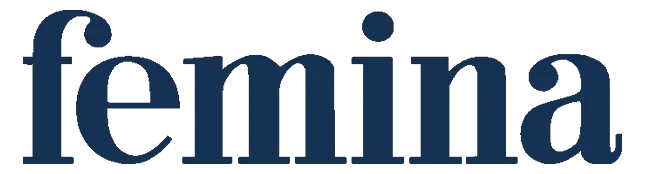 L'image affiche le mot « femina » en lettres minuscules avec une police bleue en gras.