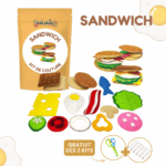 Kit de couture pour confectionner des sandwichs en feutre, notamment du pain, du bacon, du fromage, des légumes et des œufs. Ce kit de couture pour enfants est livré avec emballage et outils de couture : idéal pour des créations DIY créatives !.